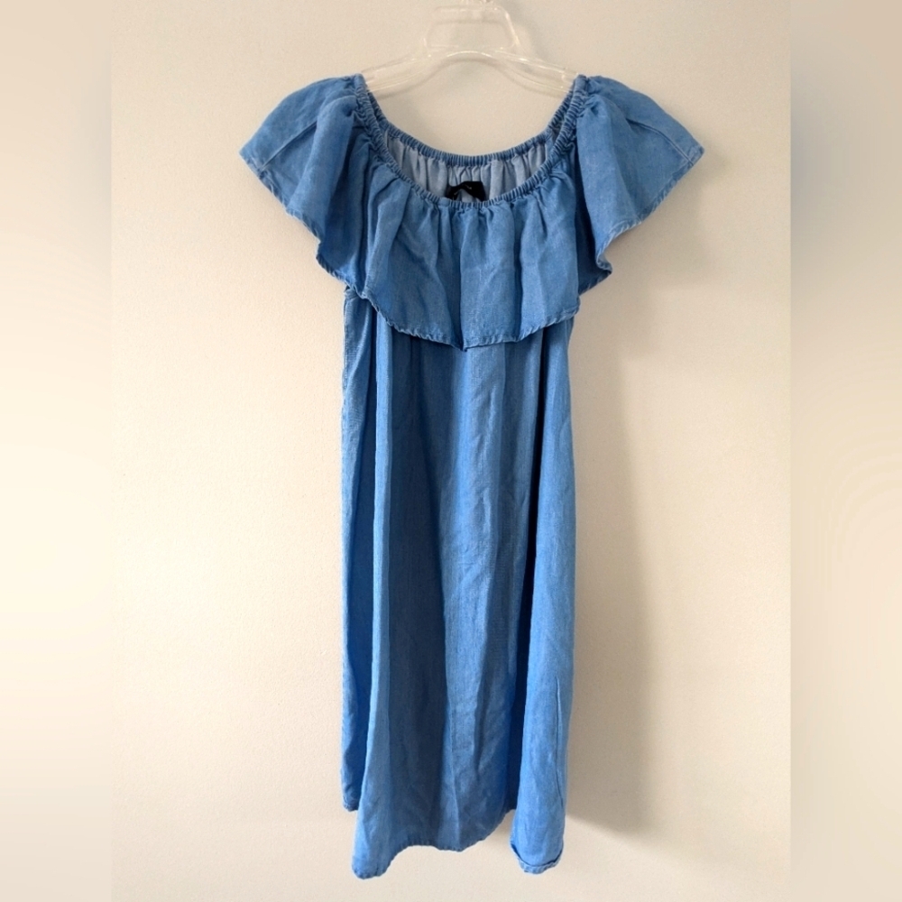 Off-Shoulder Blue Women’s Dress